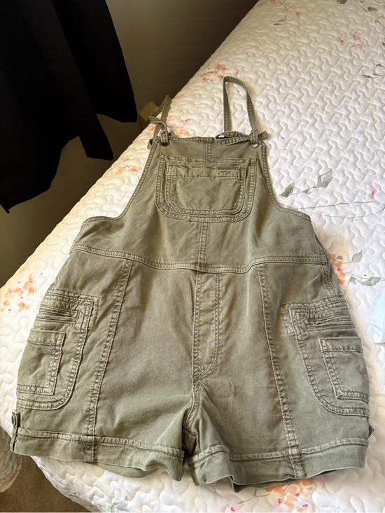 American Eagle Outfitters Pants - Olive Green Denim Short Overalls